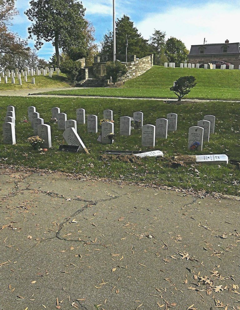 Alexandria National Cemetery headstones damaged after Saturday traffic crash